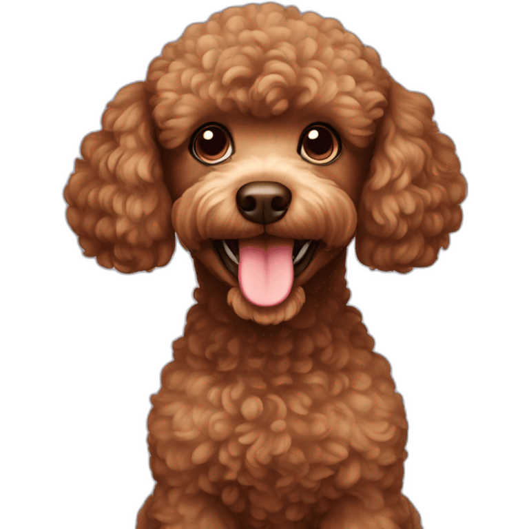 brown- mini poodle - smile emoji