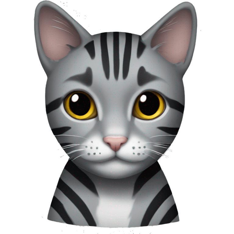 Grey and black striped cat  emoji