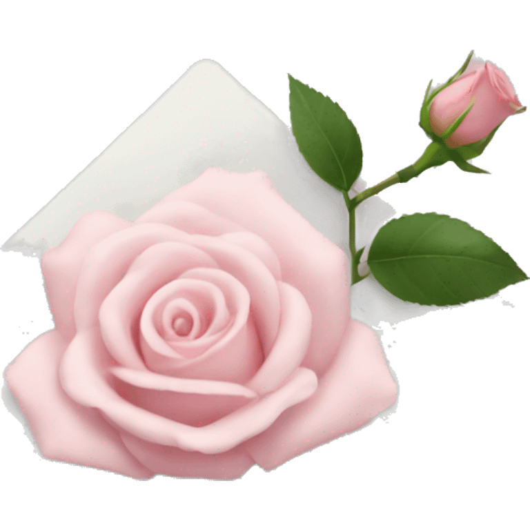 White envelope with light pink rose emoji