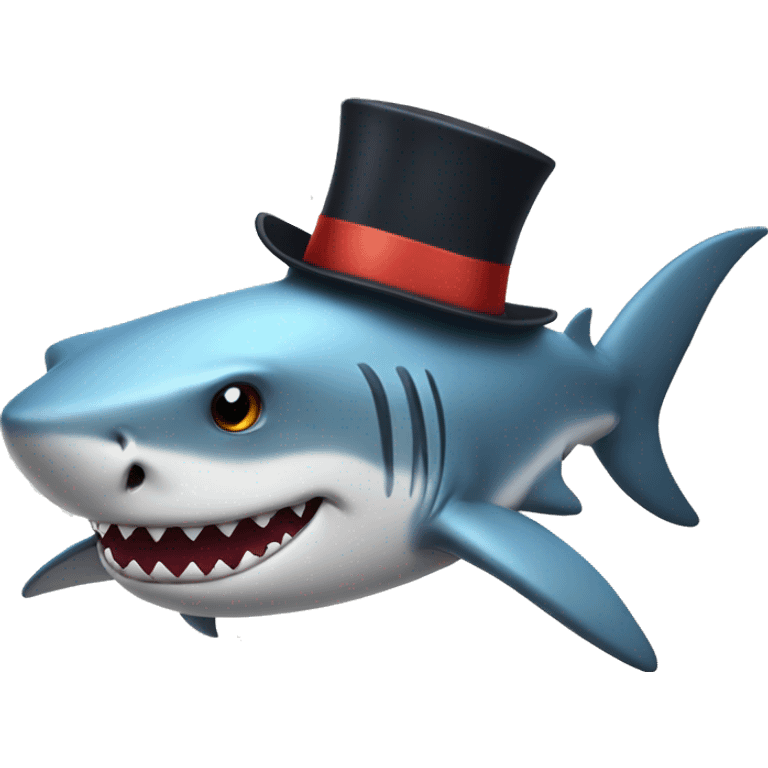 shark with tophat emoji