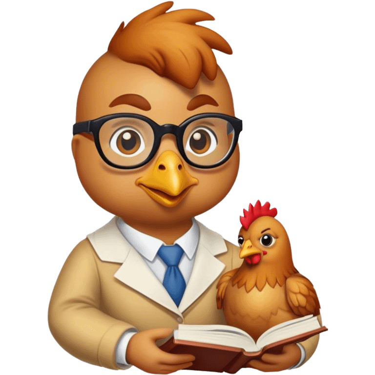 Chicken librarian emoji