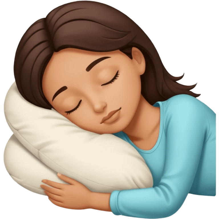 Brunette girl sleeping emoji