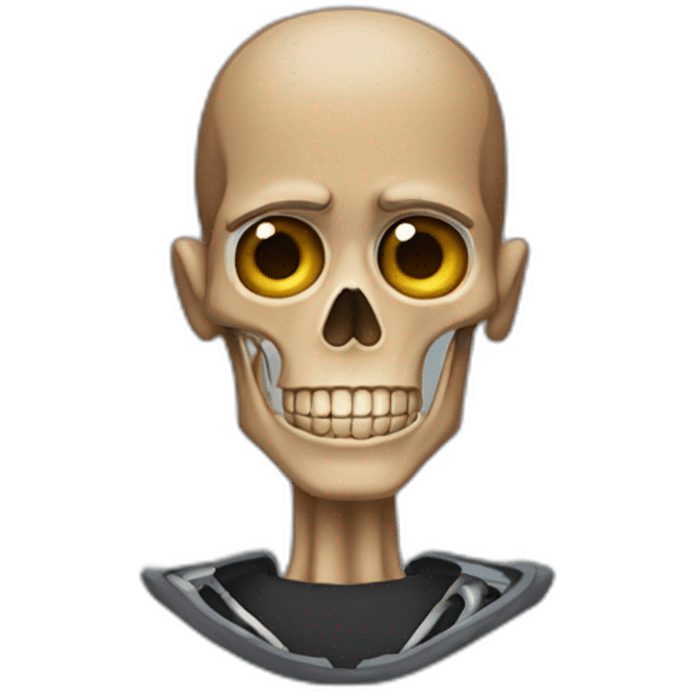 Gustavo Fring with half of his face normal and the other half as a skeleton emoji