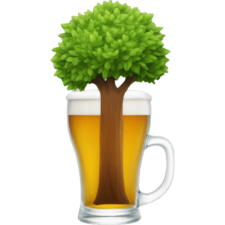 tree inside of a beer glass emoji