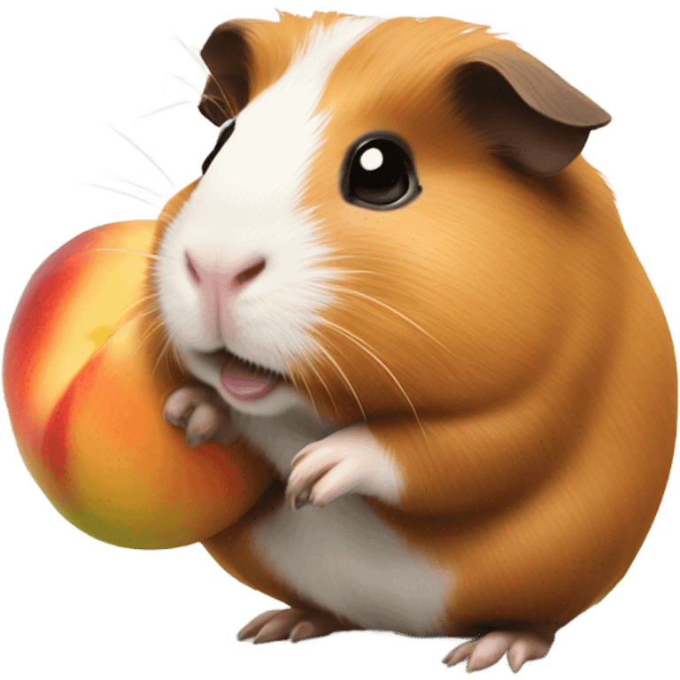 Guinea pig with a juicy peach naughty emoji