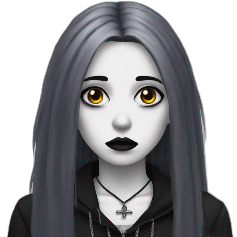 Melancholic goth emoji