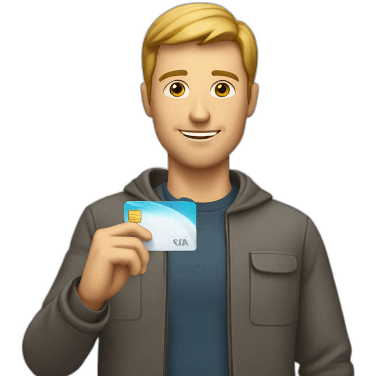 white man holding a credit card emoji