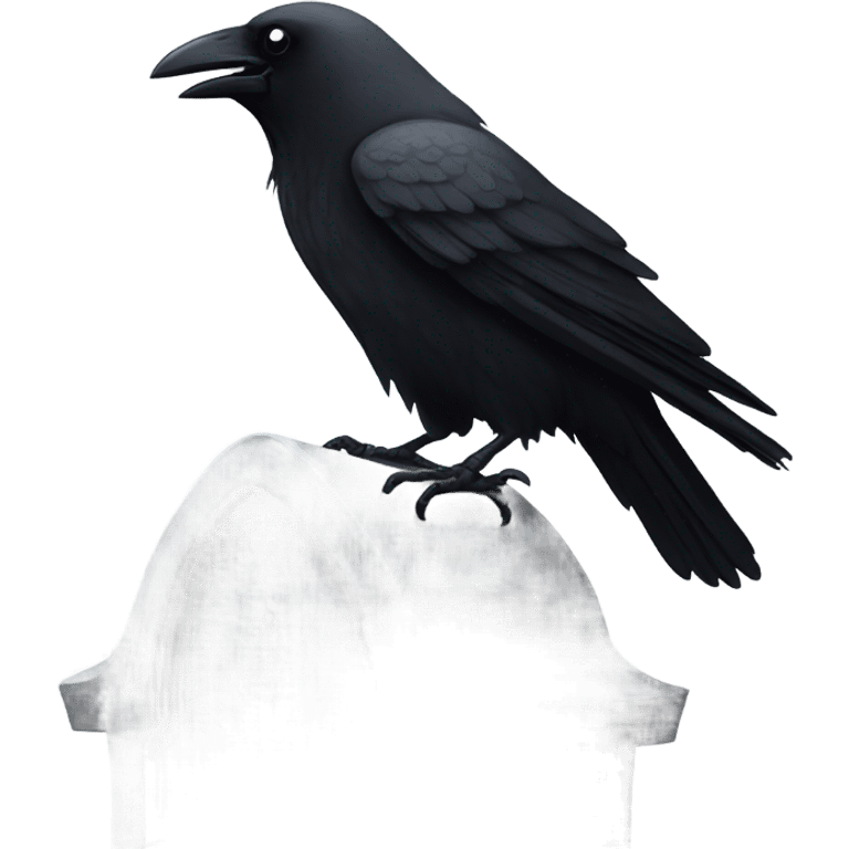 crow sitting on grave emoji