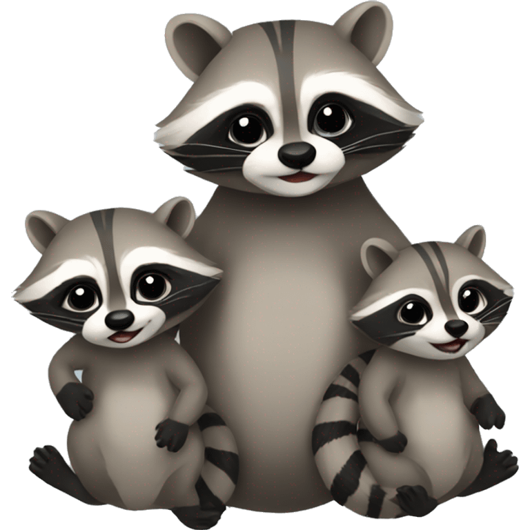 Raccoon having babies emoji