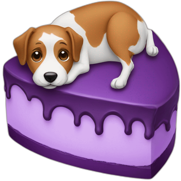 Dog and purple cake emoji