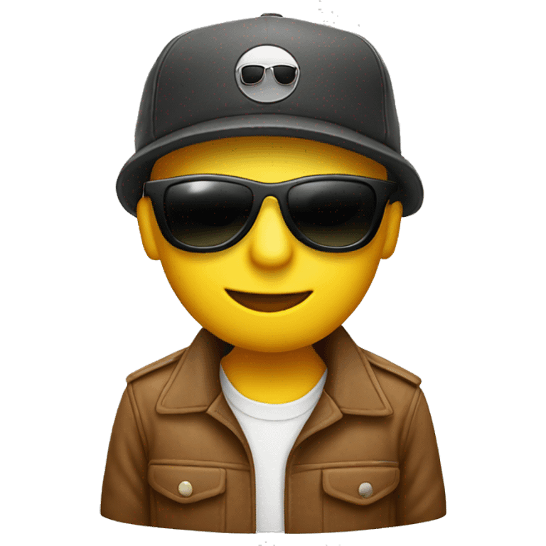 Car with sunglasses and cap emoji