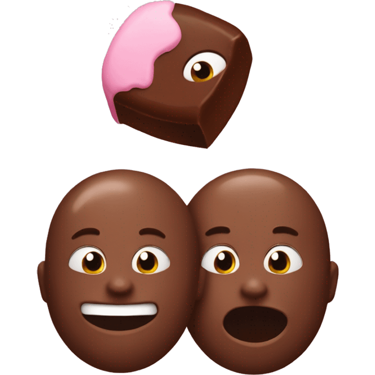 An emoji of chocolate and it should be wrapped in pastel pink paper  emoji