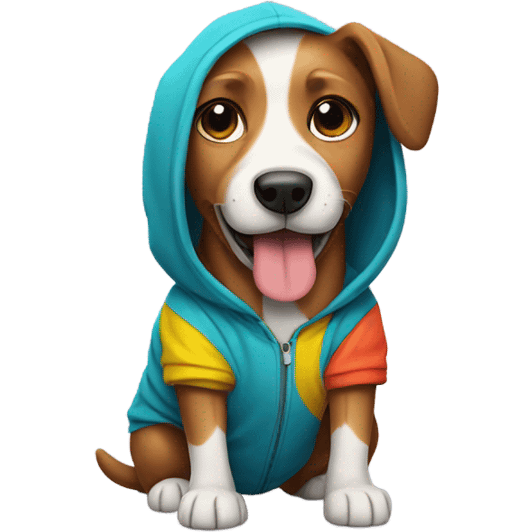 Dog wearing hoodie emoji