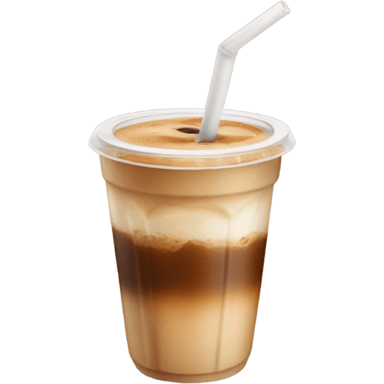 Icecoffe in cuo with cute little beige straw emoji