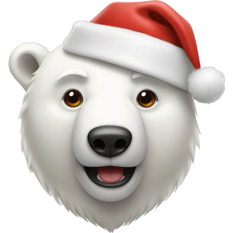 Polar bear with Santa hat emoji