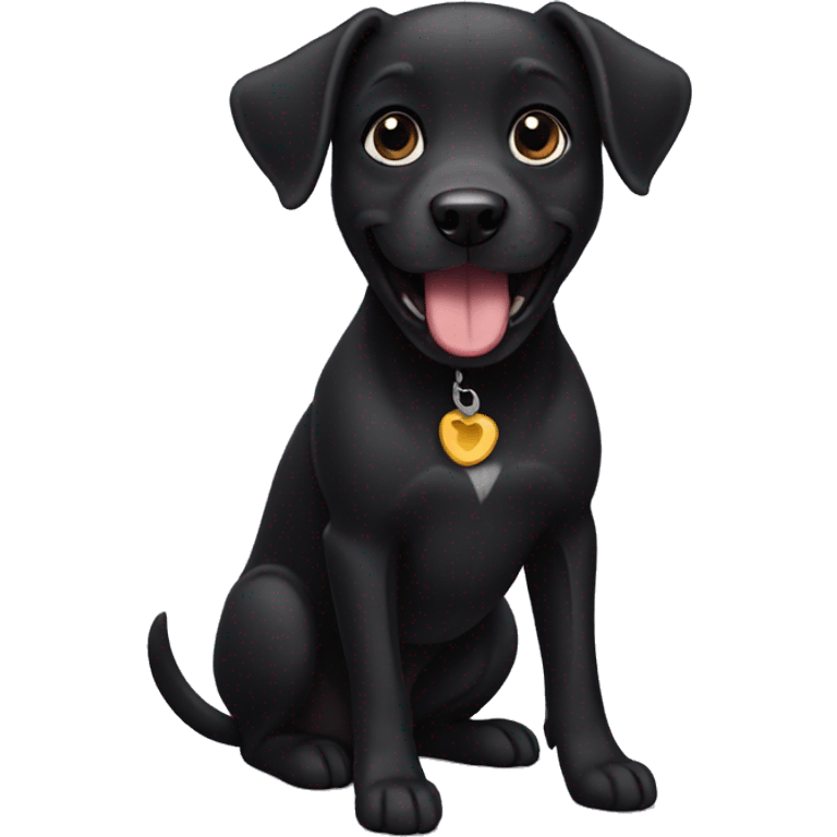 A little black happy dog emoji