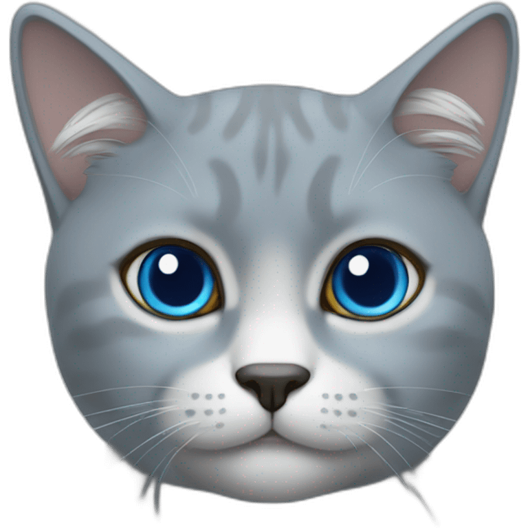 Gato azul ruso gris emoji