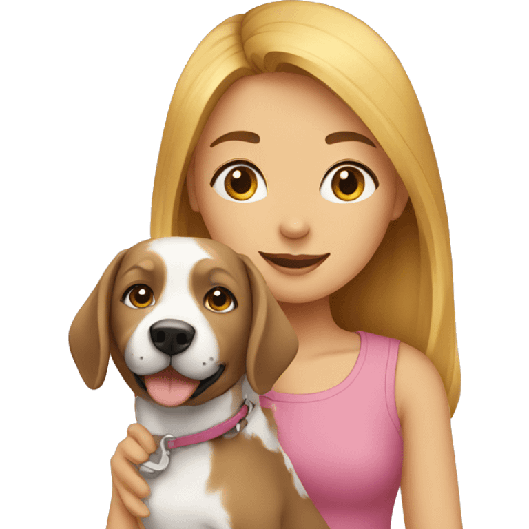 Girl with her dog emoji