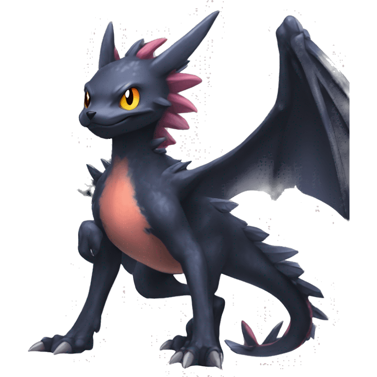 cool edgy cute colorful Dark-type nargacuga Pokémon full body emoji