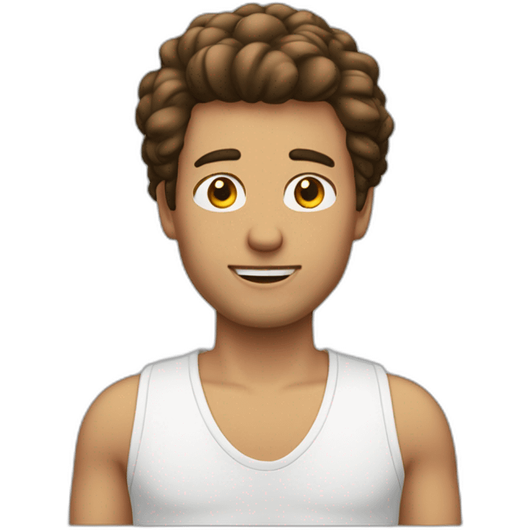 homme blanc avec cheveux brun long et bandeau emoji