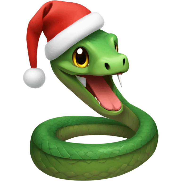 Snake with a christmas hat emoji