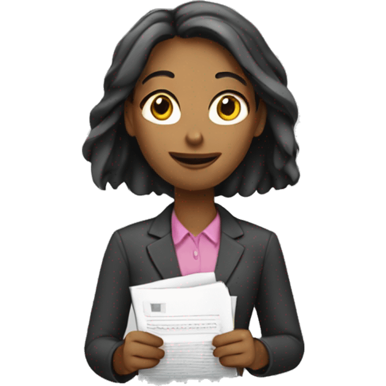 women with documents emoji