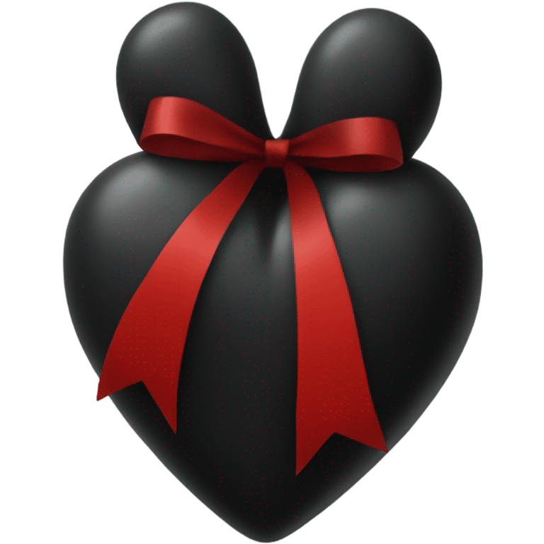 Black heart wrapped in red bow emoji