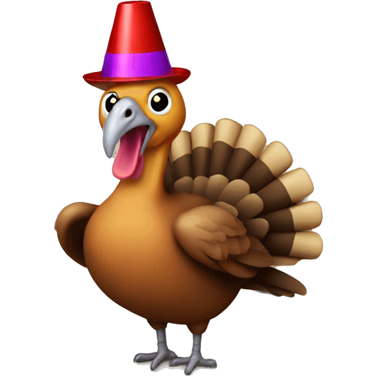 Turkey with a party hat emoji