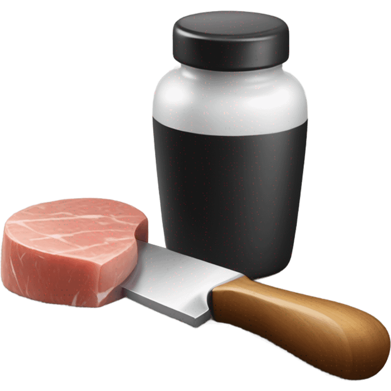 Salt shaker with a butcher knife emoji