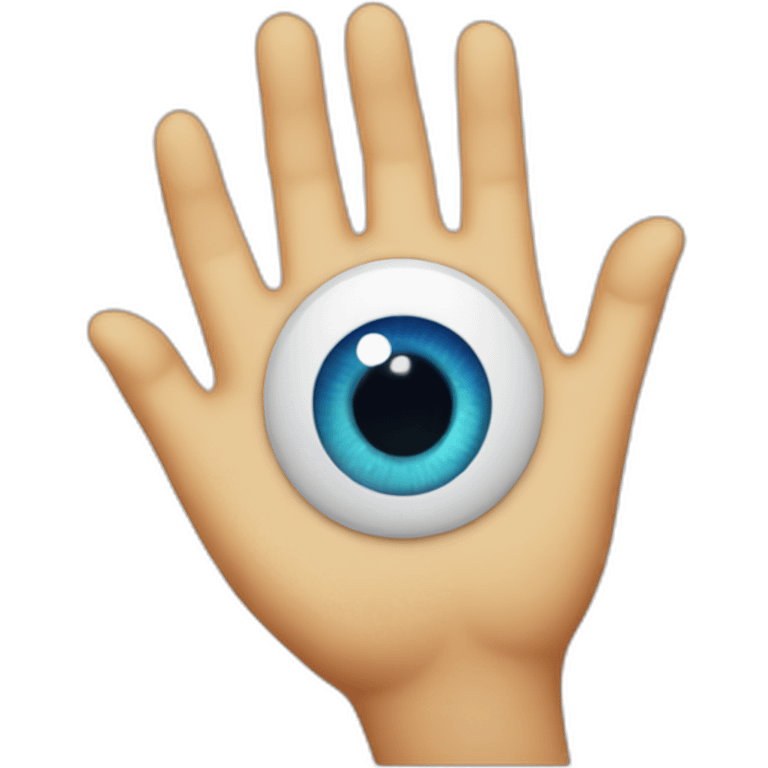 Hand with evil eye emoji