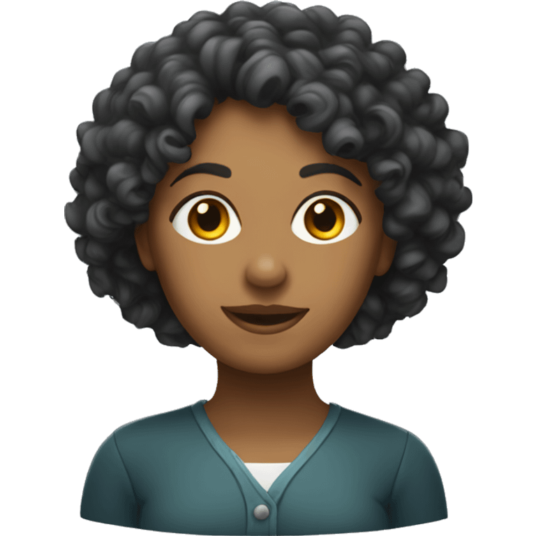 curly woman teache emoji