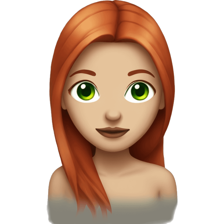 girl with green eyes, septum piercing, and long straight red hair emoji