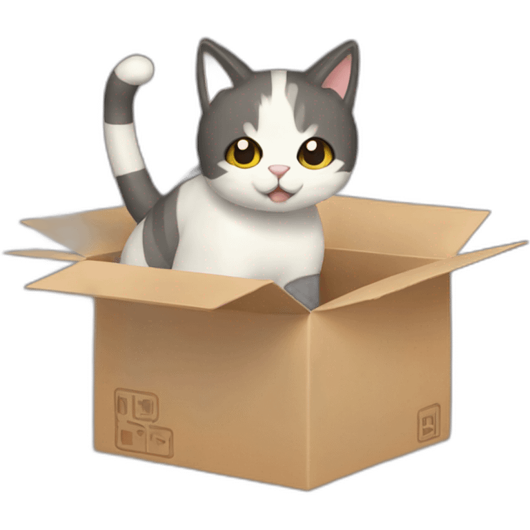 8-bit Cat in box emoji