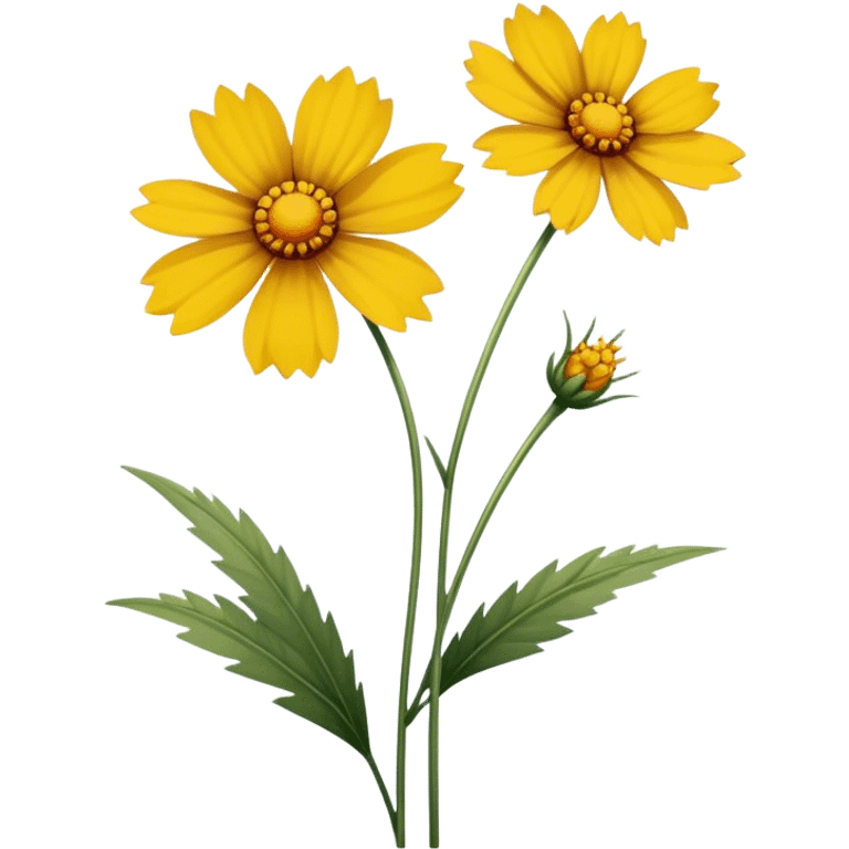 single Coreopsis, straight stem emoji