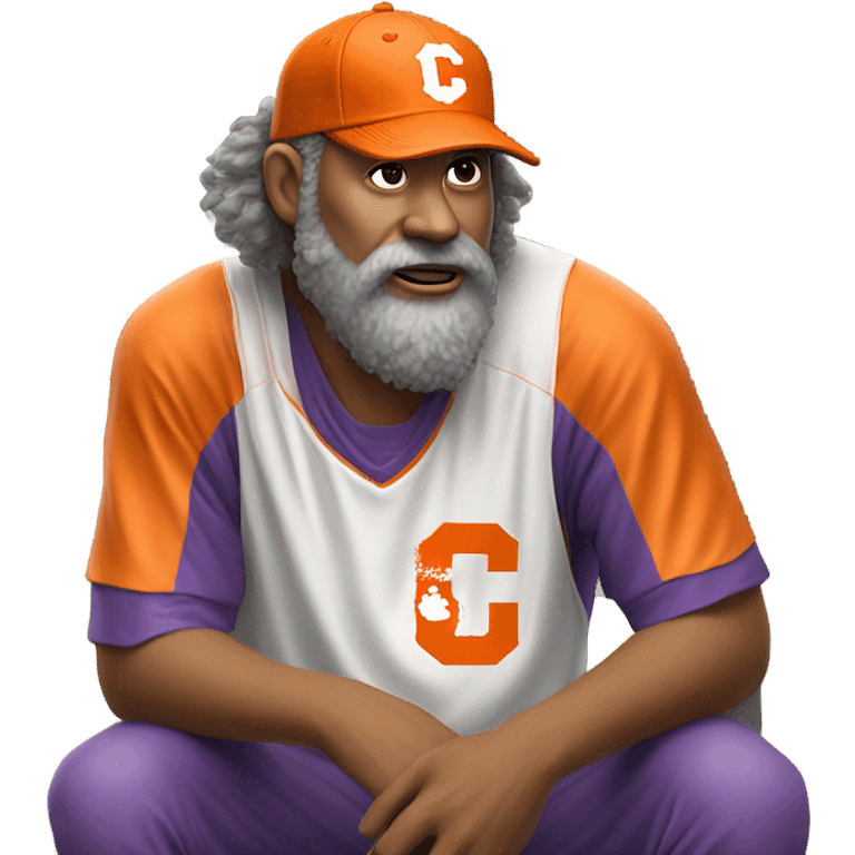 A hobo in Clemson gear emoji