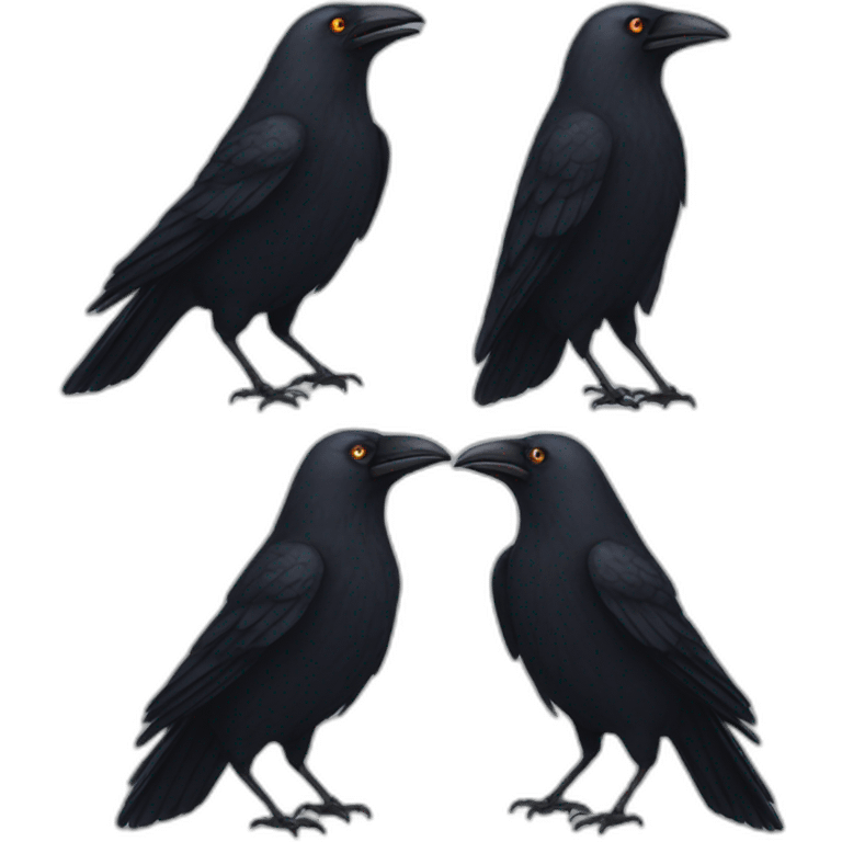 Three crows emoji