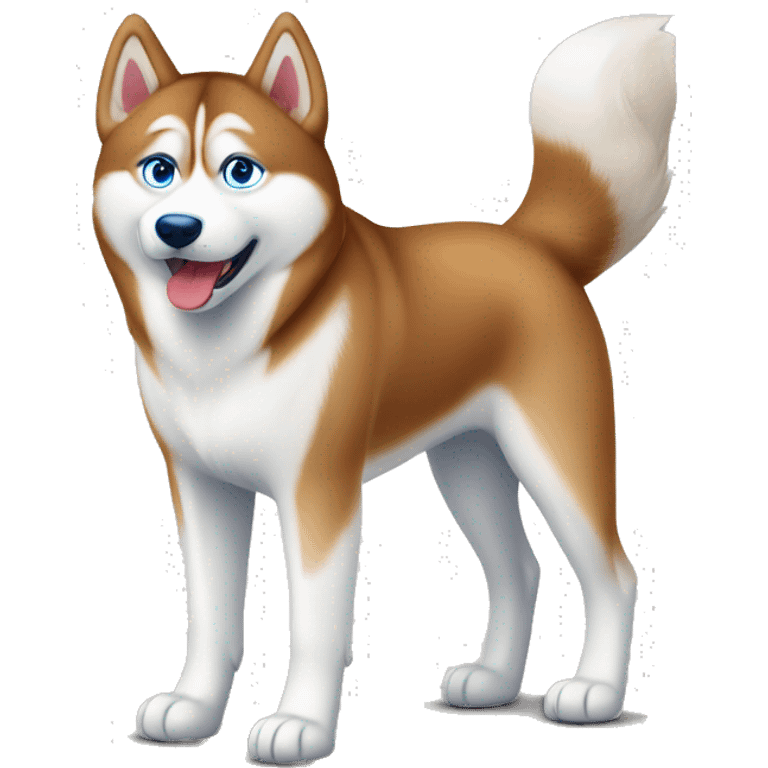 Red Siberian husky with blue eyes full body  emoji