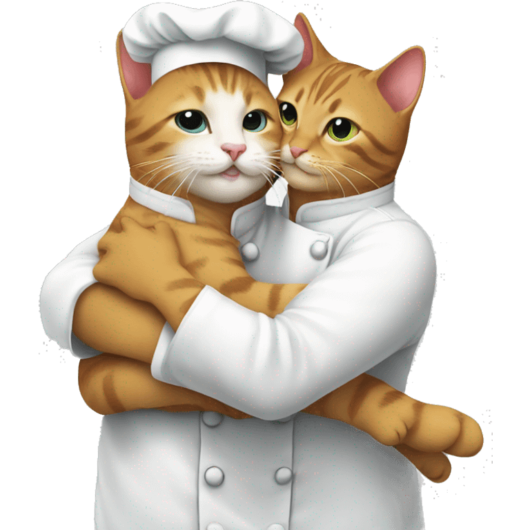 chef cat hugging another cat emoji