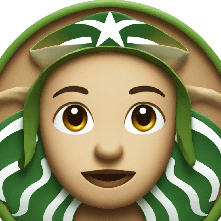 STARBUCKS LOGO WITH SMIRK emoji