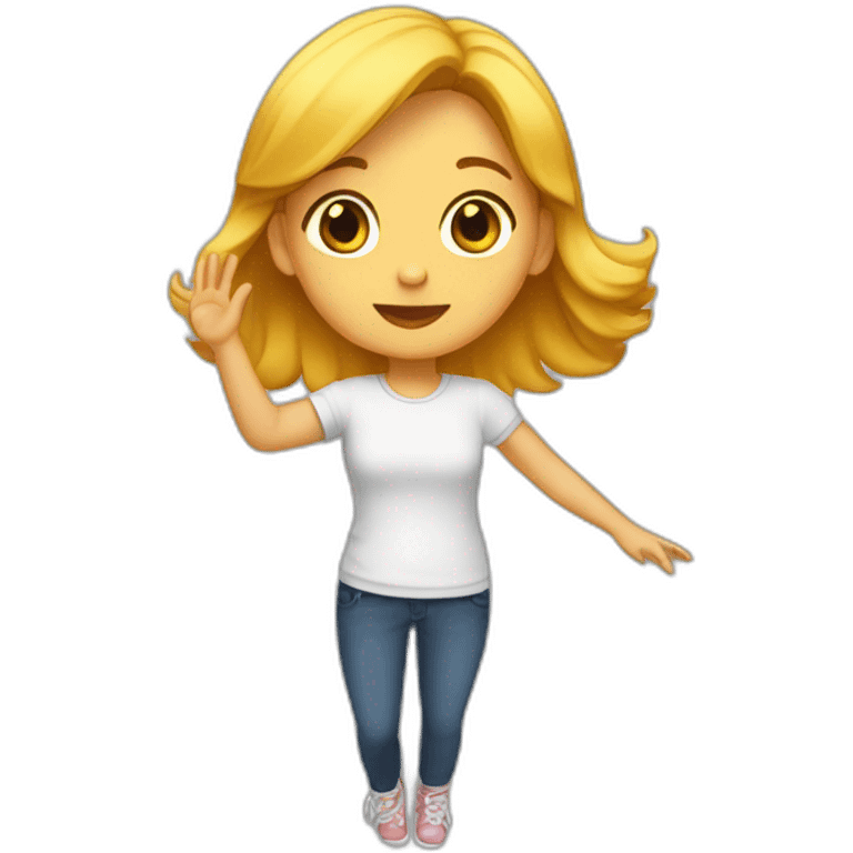 Fille main en l'air emoji