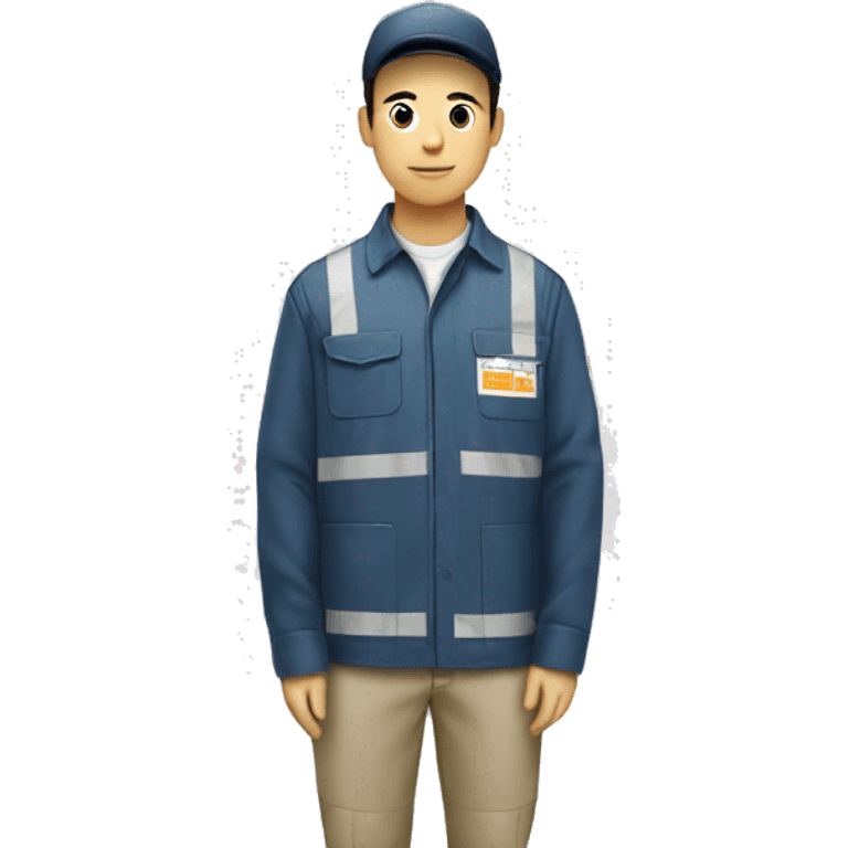 Worker in Warehouse wear wing in korean emoji