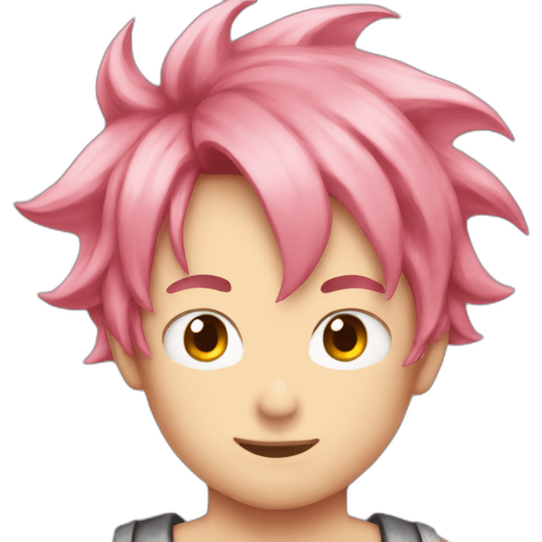 Natsu - pink hair - fire emoji