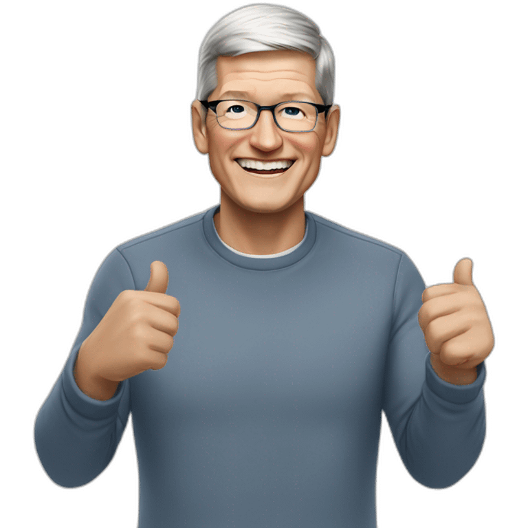 Tim Cook celebrating emoji