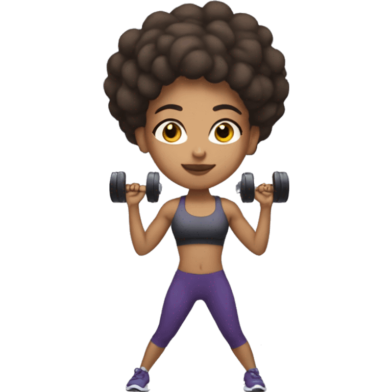 Lightskin girl working out  emoji