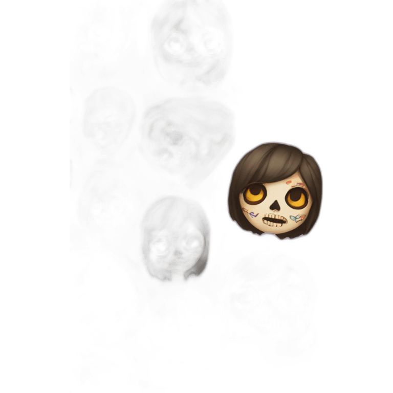 girl dia de los muertos short hair emoji