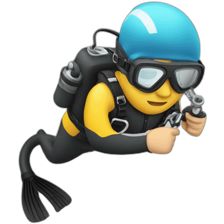 Diving man checking equipment emoji