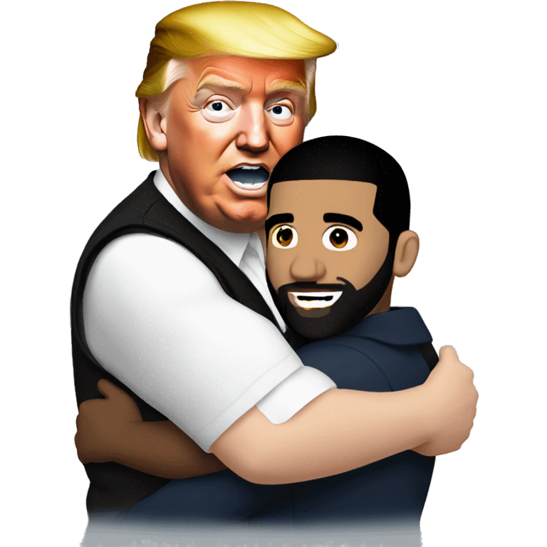 Donald trump and drake hugging  emoji