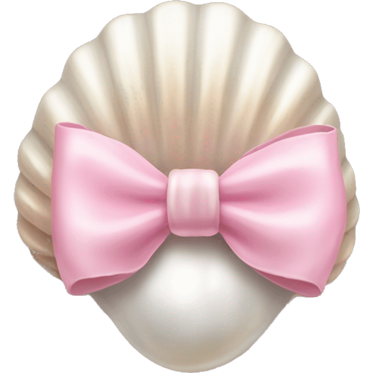 Pearl shell and light pink bow emoji