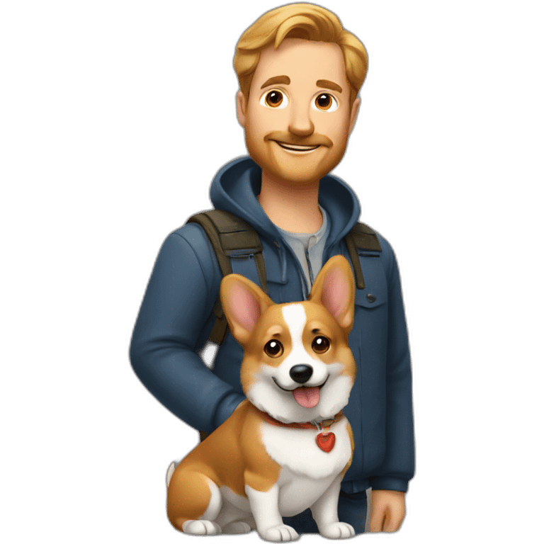 dutch man with corgi emoji