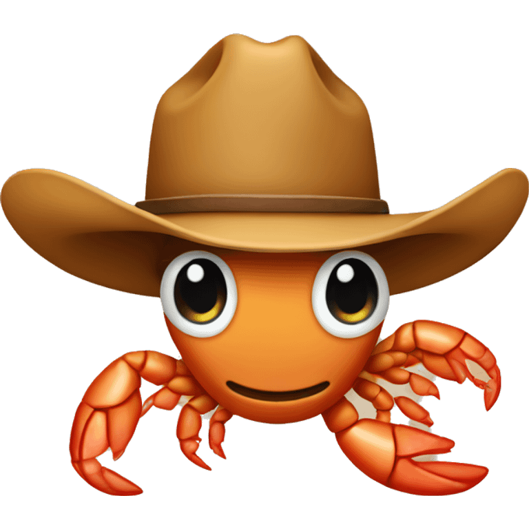 Shrimp wearing a cowboy hat emoji